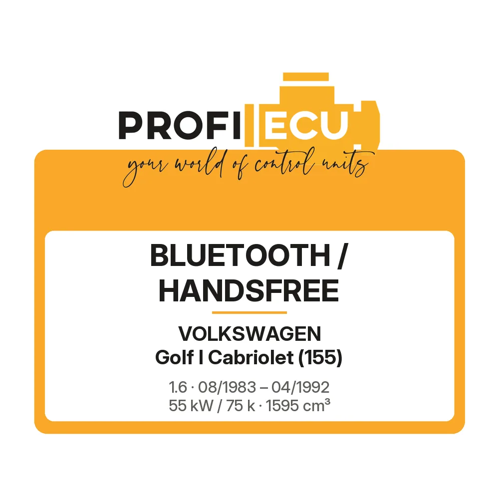 Etiketa ProfiECU: Bluetooth / Handsfree pro Volkswagen Golf I Cabriolet 1.6 55 kW