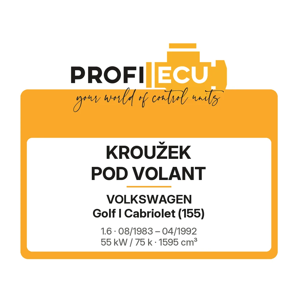 Etiketa ProfiECU: Kroužek pod volant pro Volkswagen Golf I Cabriolet 1.6 55 kW