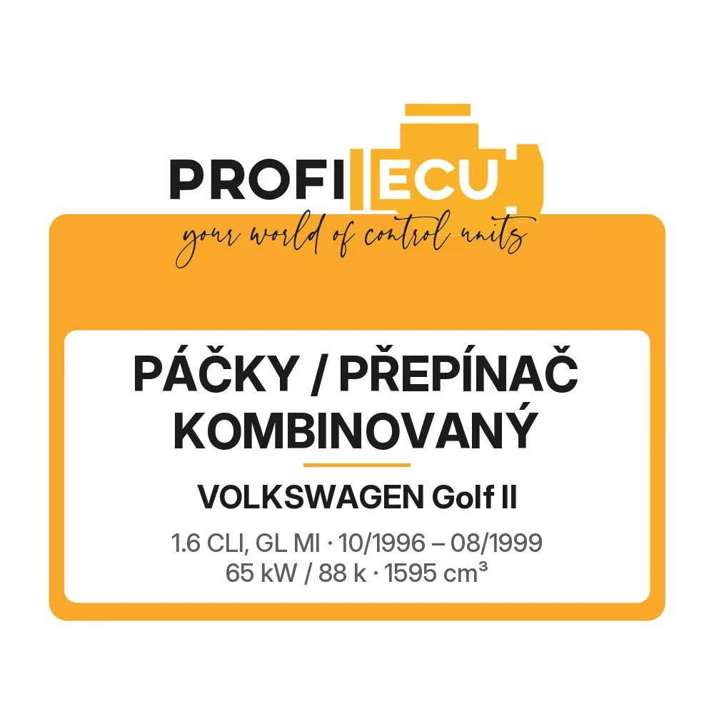 Etiketa ProfiECU: Páčky / Přepínač kombinovaný pro Volkswagen Golf II 1.6 CLI, GL MI 65 kW
