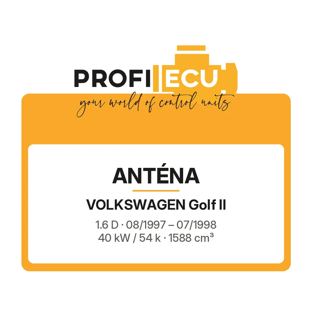 Etiketa ProfiECU: Anténa pro Volkswagen Golf II 1.6 D 40 kW