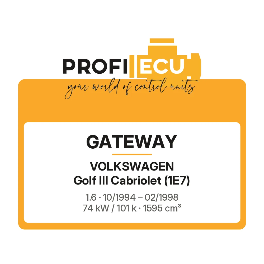 Etiketa ProfiECU: GATEWAY pro Volkswagen Golf III Cabriolet 1.6 74 kW