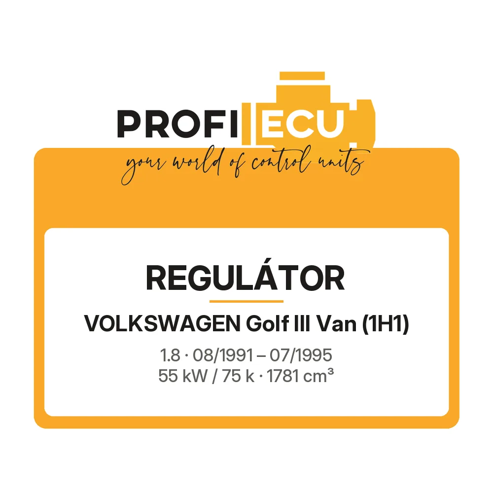 Etiketa ProfiECU: Regulátor pro Volkswagen Golf III Van 1.8 55 kW