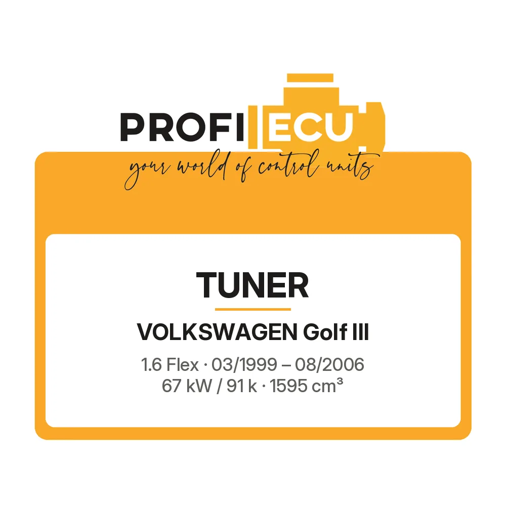 Etiketa ProfiECU: Tuner pro Volkswagen Golf III 1.6 Flex 67 kW