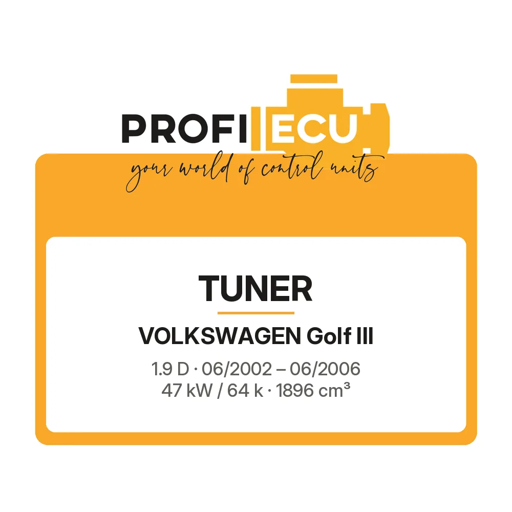 Etiketa ProfiECU: Tuner pro Volkswagen Golf III 1.9 D 47 kW