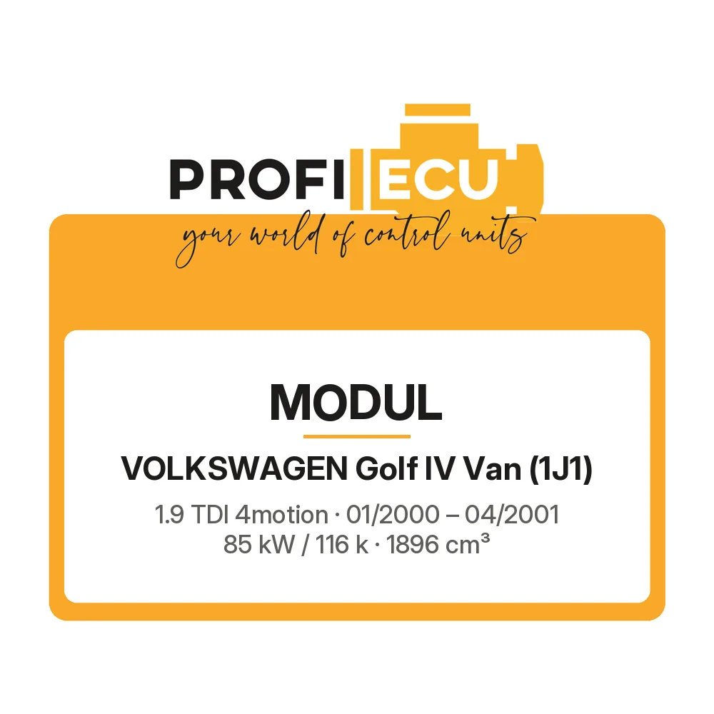 Etiketa ProfiECU: Modul pro Volkswagen Golf IV Van 1.9 TDI 4motion 85 kW