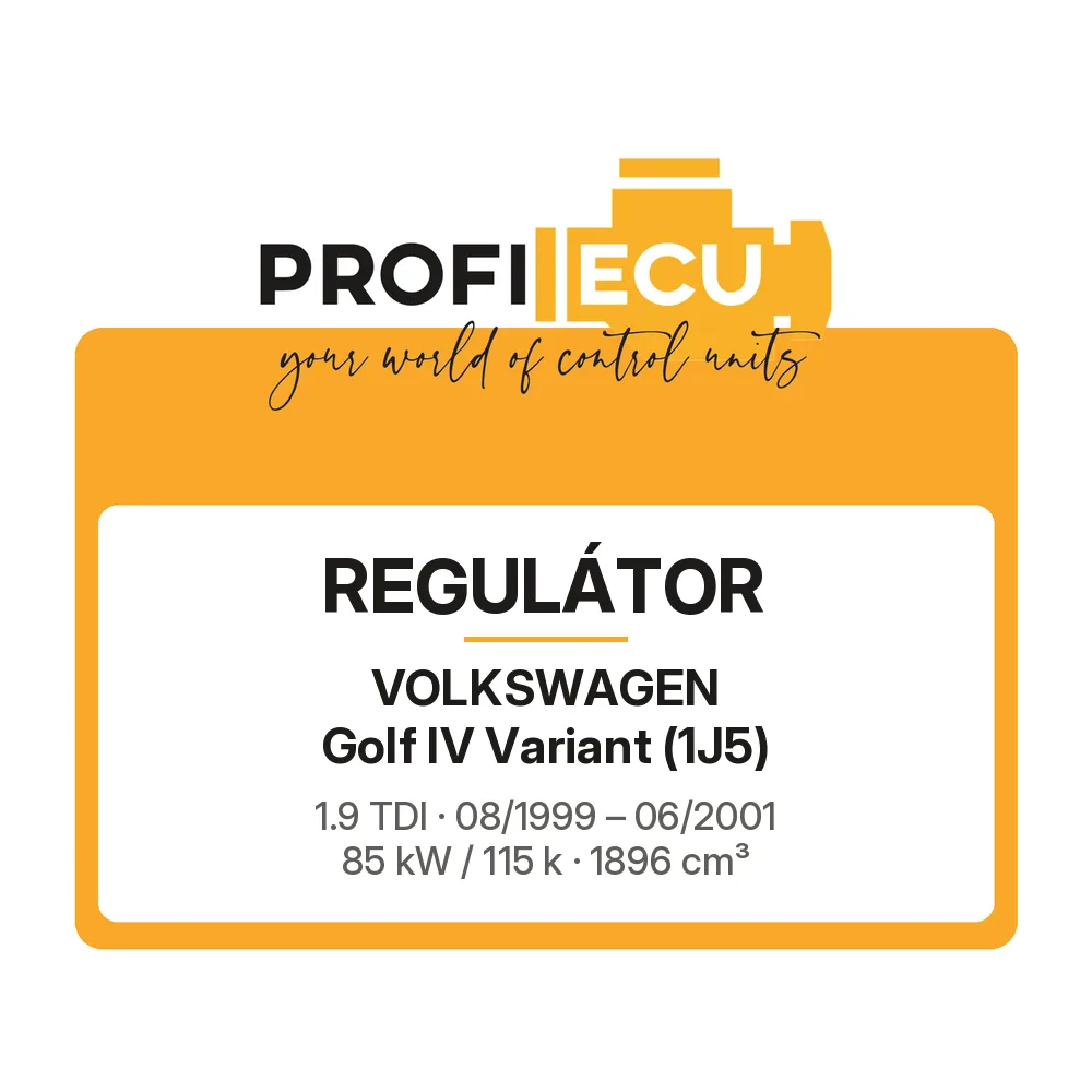 Etiketa ProfiECU: Regulátor pro Volkswagen Golf IV Variant 1.9 TDI 85 kW