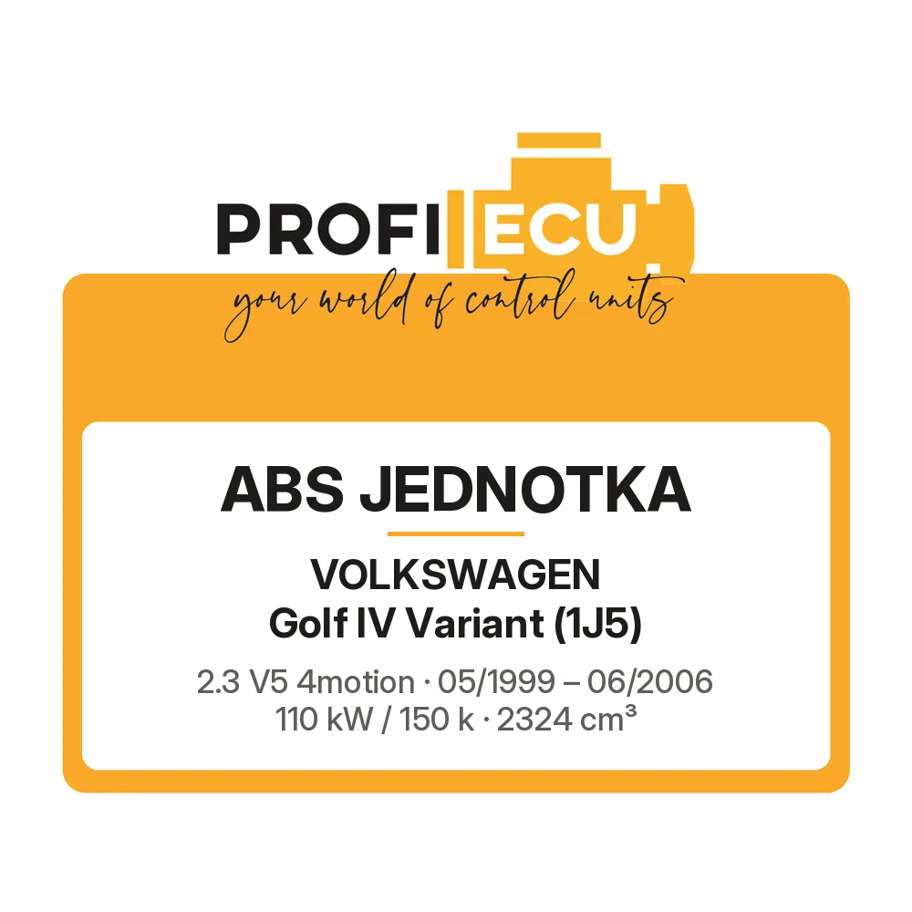 Etiketa ProfiECU: ABS jednotka pro Volkswagen Golf IV Variant 2.3 V5 4motion 110 kW