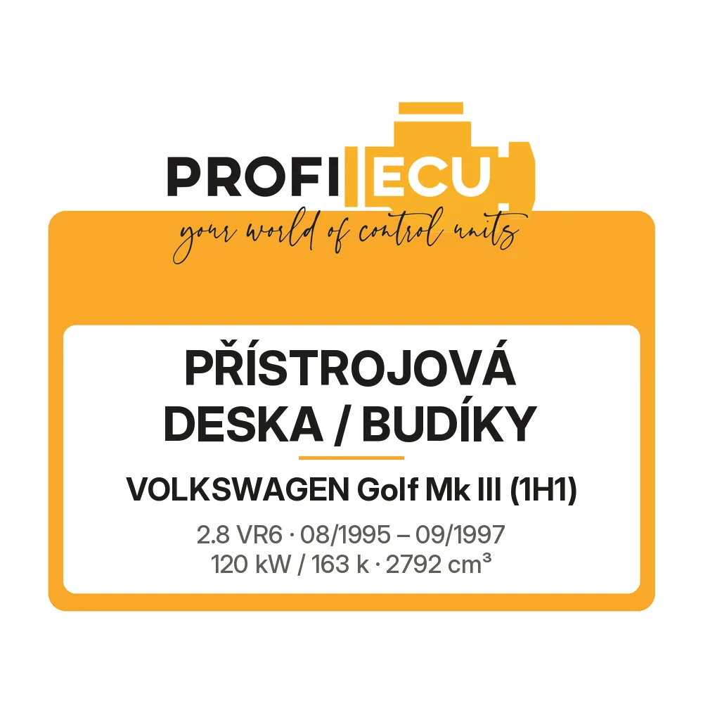 Etiketa ProfiECU: Přístrojová deska / Budíky pro Volkswagen Golf Mk III 2.8 VR6 120 kW