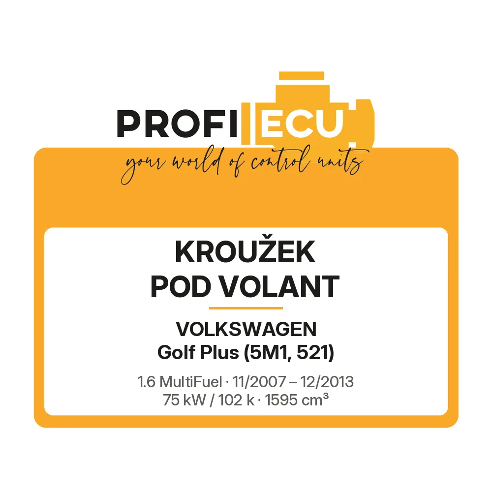 Etiketa ProfiECU: Kroužek pod volant pro Volkswagen Golf Plus 1.6 MultiFuel 75 kW