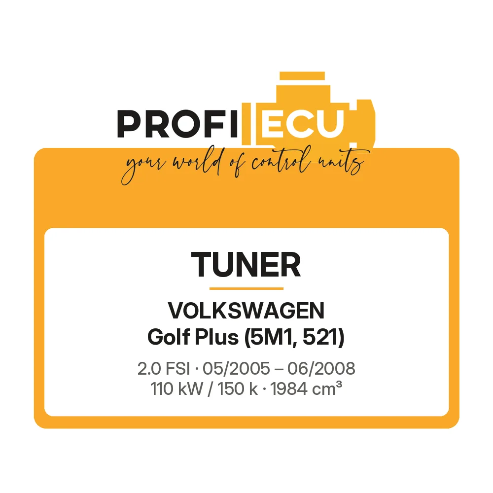 Etiketa ProfiECU: Tuner pro Volkswagen Golf Plus 2.0 FSI 110 kW