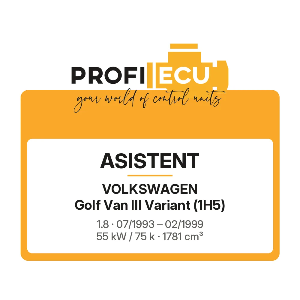 Etiketa ProfiECU: ASISTENT pro Volkswagen Golf Van III Variant 1.8 55 kW