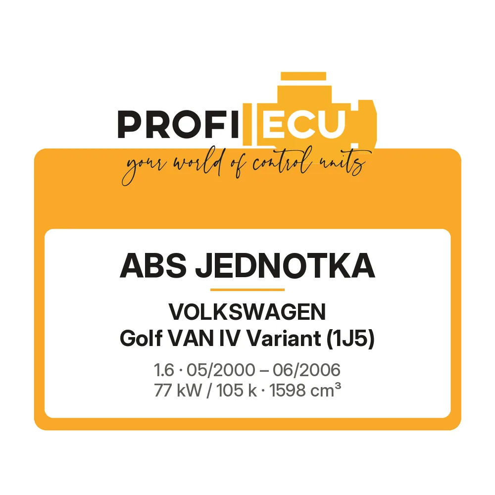 Etiketa ProfiECU: ABS jednotka pro Volkswagen Golf VAN IV Variant 1.6 77 kW