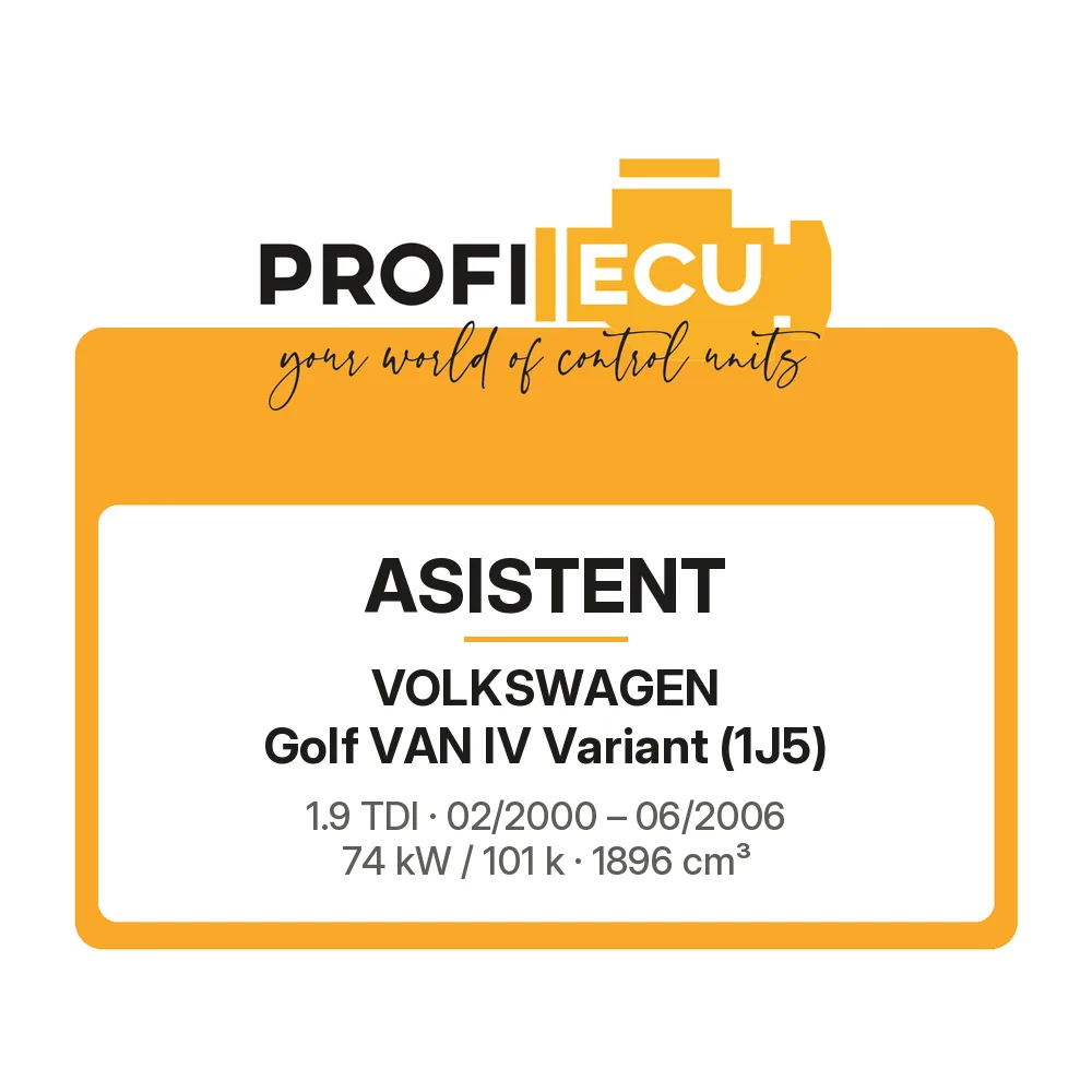 Etiketa ProfiECU: ASISTENT pro Volkswagen Golf VAN IV Variant 1.9 TDI 74 kW