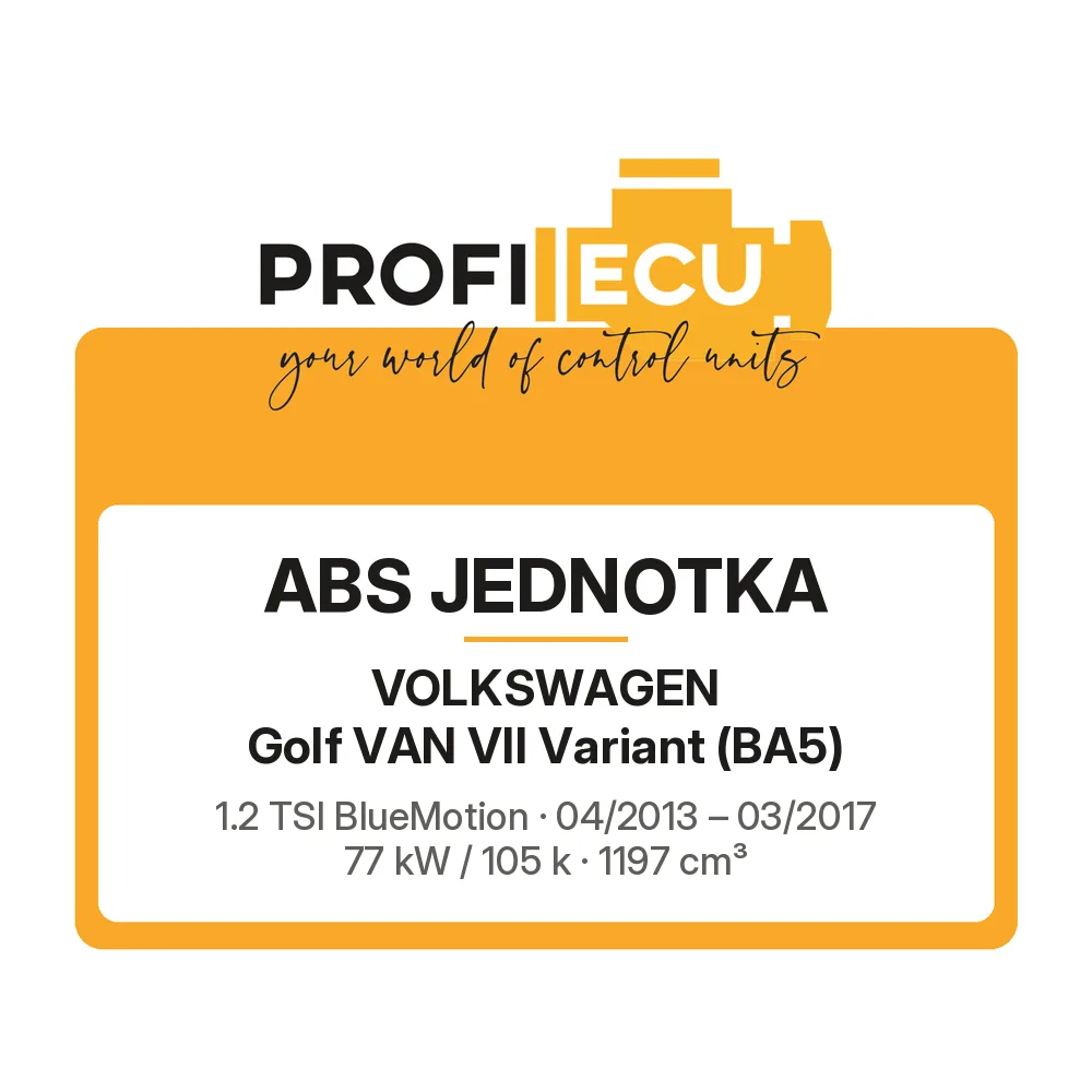 Etiketa ProfiECU: ABS jednotka pro Volkswagen Golf VAN VII Variant 1.2 TSI BlueMotion 77 kW