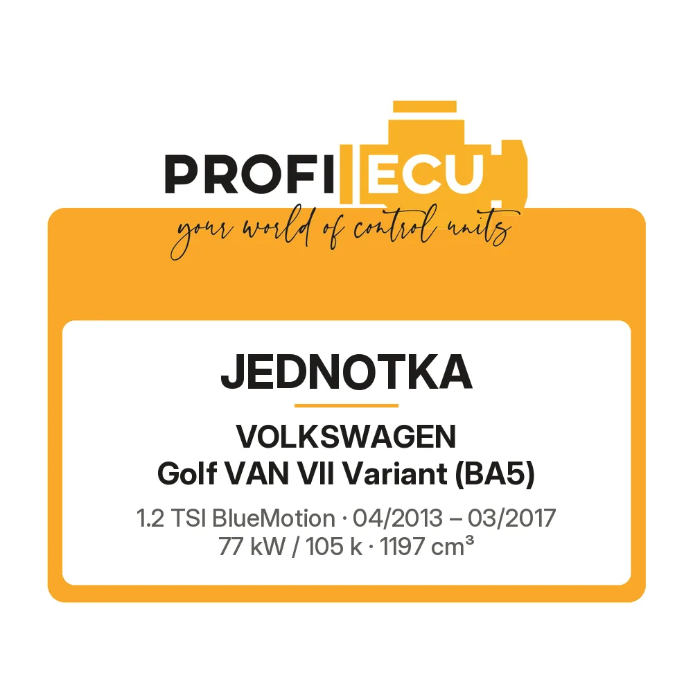 Etiketa ProfiECU: Jednotka pro Volkswagen Golf VAN VII Variant 1.2 TSI BlueMotion 77 kW