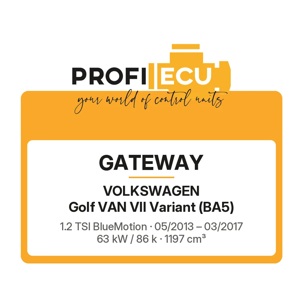 Etiketa ProfiECU: GATEWAY pro Volkswagen Golf VAN VII Variant 1.2 TSI BlueMotion 63 kW