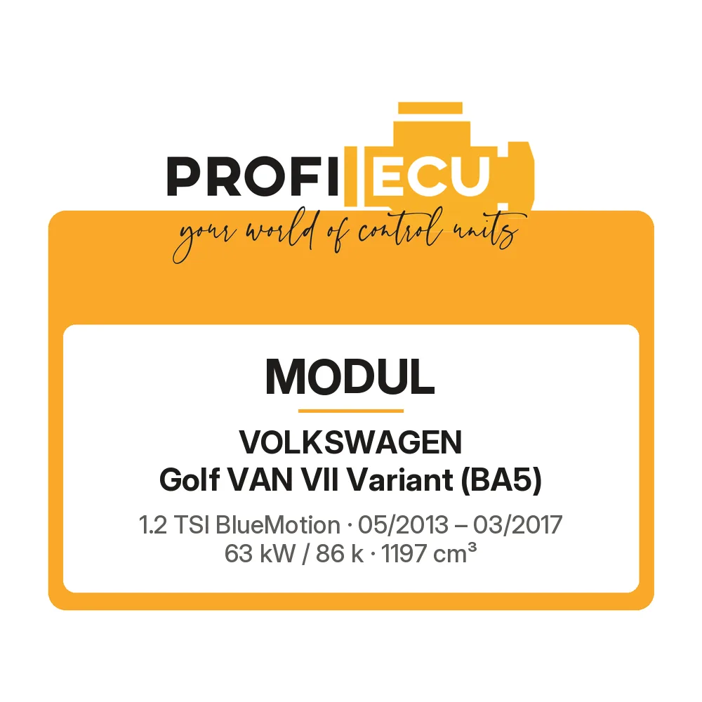 Etiketa ProfiECU: Modul pro Volkswagen Golf VAN VII Variant 1.2 TSI BlueMotion 63 kW