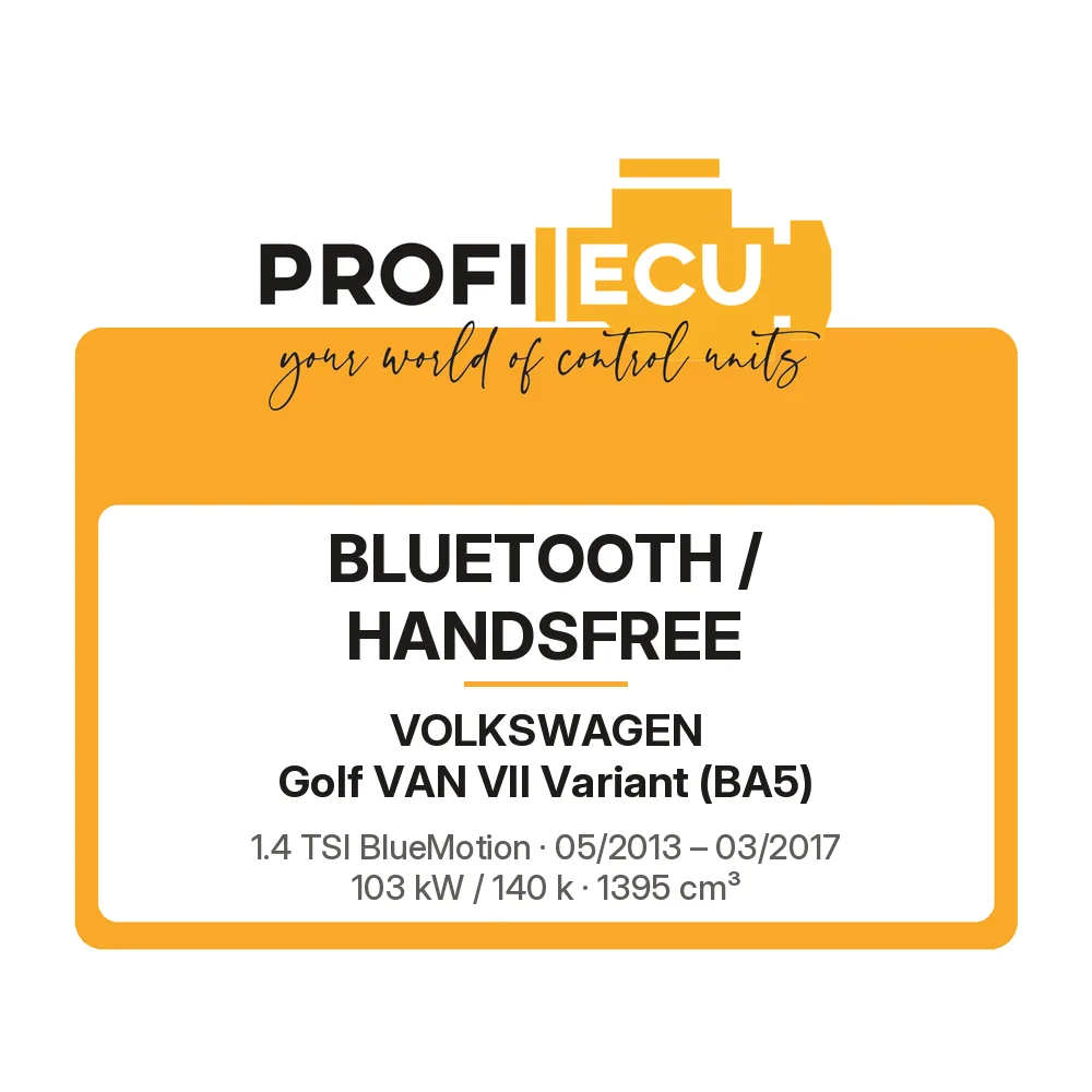 Etiketa ProfiECU: Bluetooth / Handsfree pro Volkswagen Golf VAN VII Variant 1.4 TSI BlueMotion 103 kW
