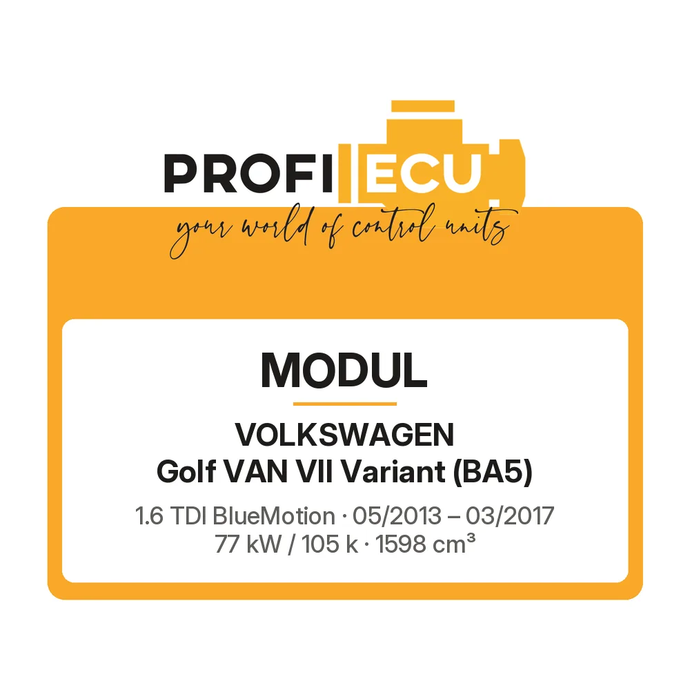 Etiketa ProfiECU: Modul pro Volkswagen Golf VAN VII Variant 1.6 TDI BlueMotion 77 kW