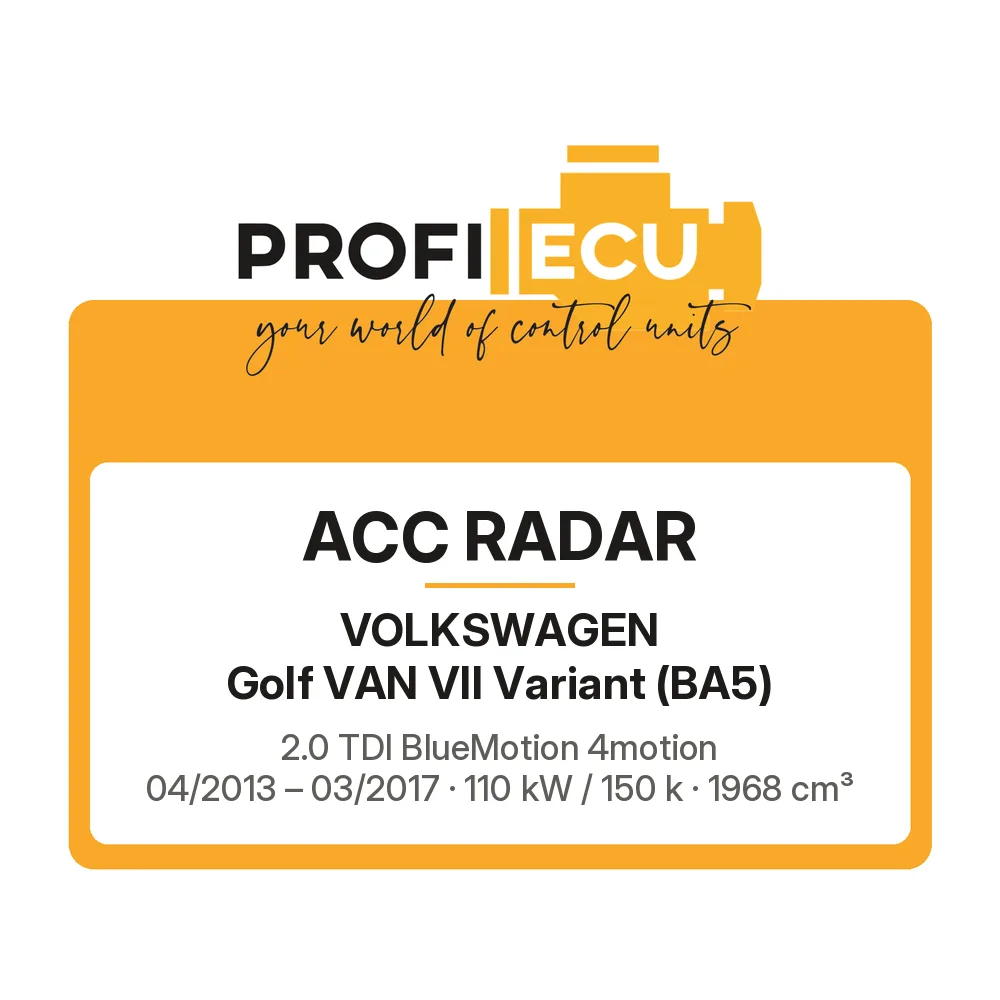 Etiketa ProfiECU: ACC Radar pro Volkswagen Golf VAN VII Variant 2.0 TDI BlueMotion 4motion 110 kW