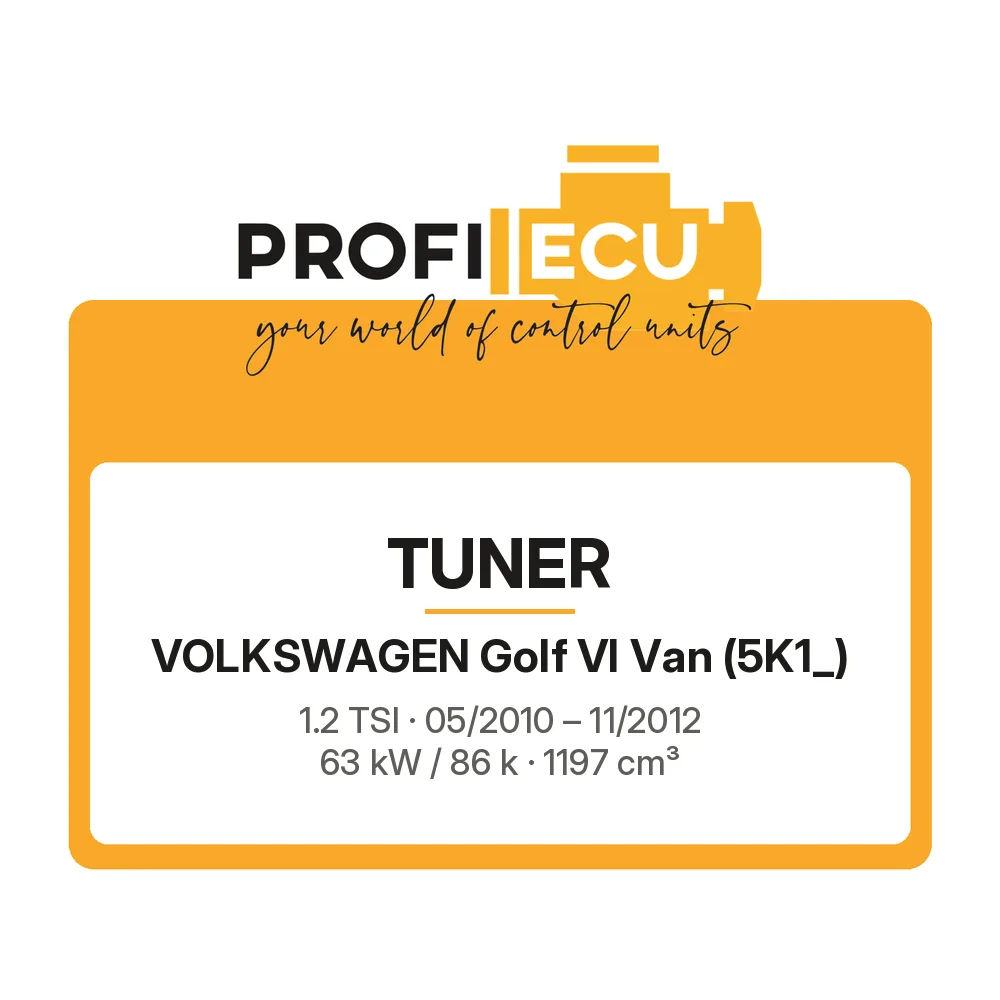 Etiketa ProfiECU: Tuner pro Volkswagen Golf VI Van 1.2 TSI 63 kW