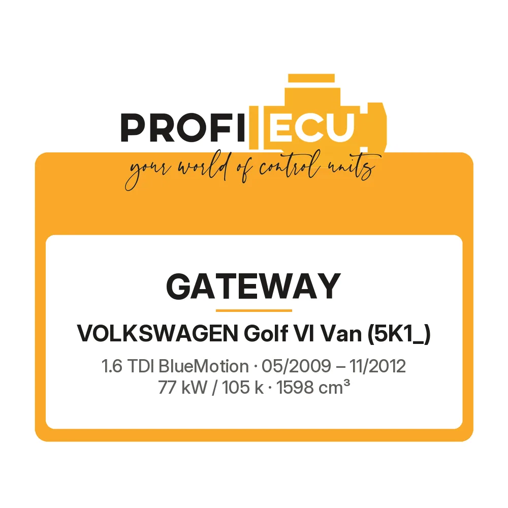 Etiketa ProfiECU: GATEWAY pro Volkswagen Golf VI Van 1.6 TDI BlueMotion 77 kW