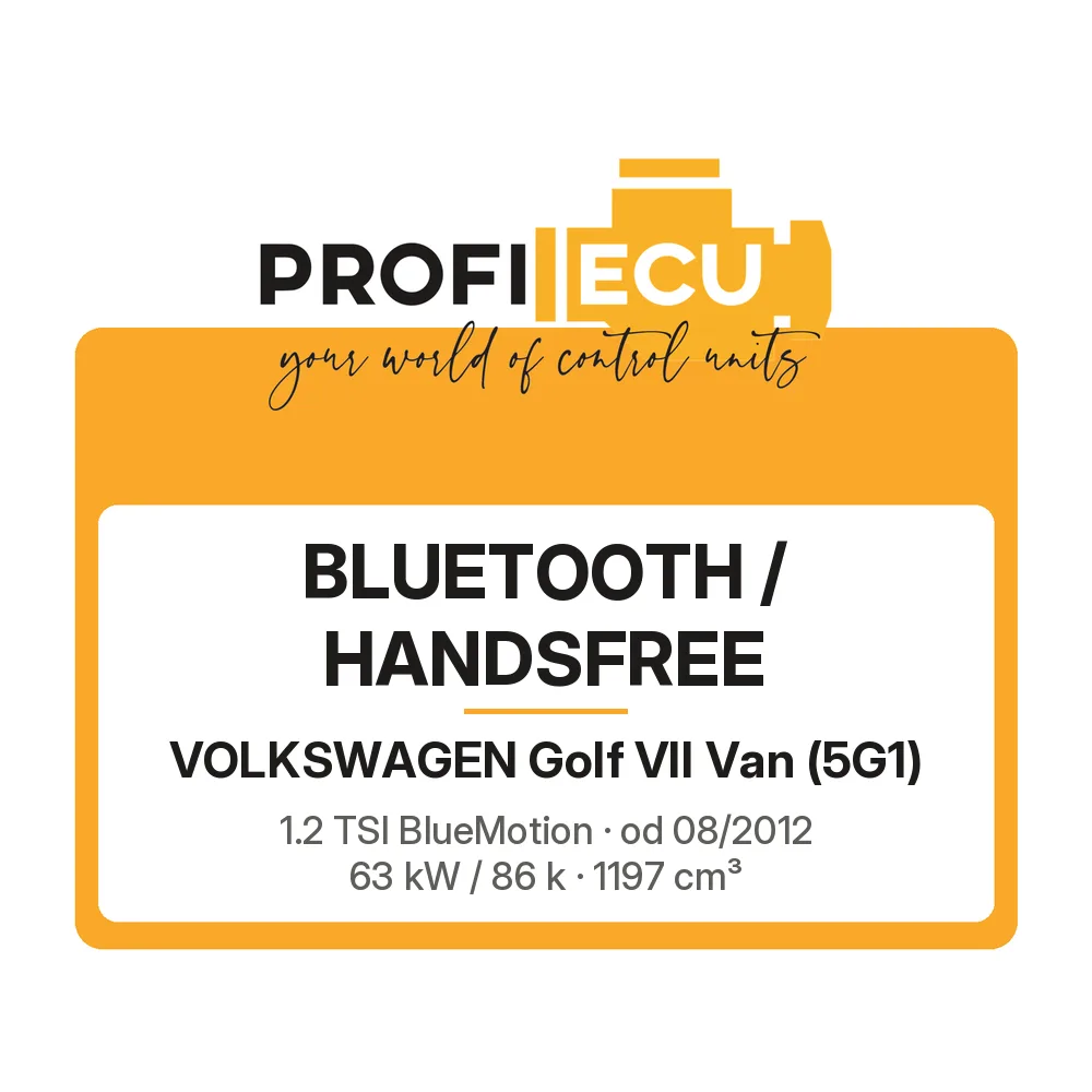 Etiketa ProfiECU: Bluetooth / Handsfree pro Volkswagen Golf VII Van 1.2 TSI BlueMotion 63 kW