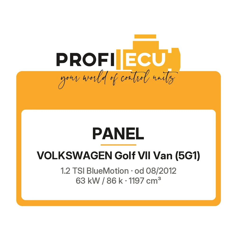 Etiketa ProfiECU: Panel pro Volkswagen Golf VII Van 1.2 TSI BlueMotion 63 kW