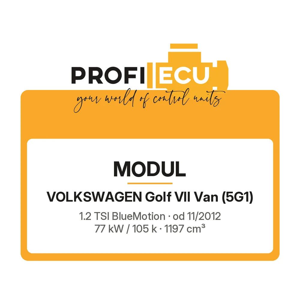 Etiketa ProfiECU: Modul pro Volkswagen Golf VII Van 1.2 TSI BlueMotion 77 kW