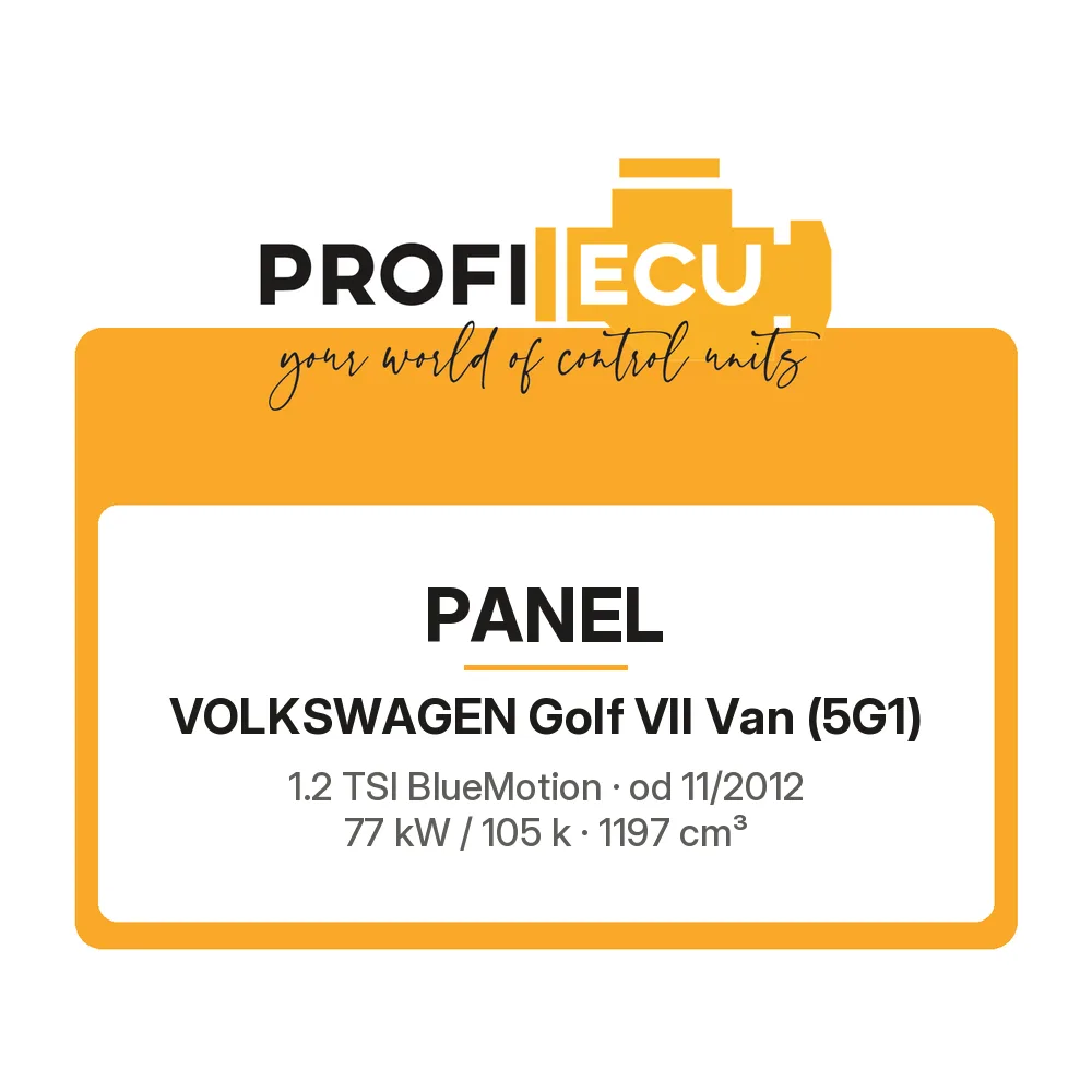 Etiketa ProfiECU: Panel pro Volkswagen Golf VII Van 1.2 TSI BlueMotion 77 kW