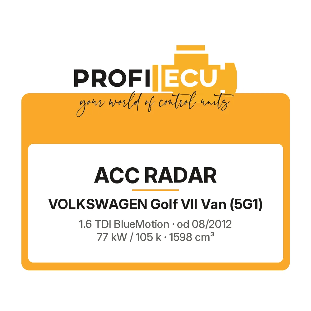 Etiketa ProfiECU: ACC Radar pro Volkswagen Golf VII Van 1.6 TDI BlueMotion 77 kW