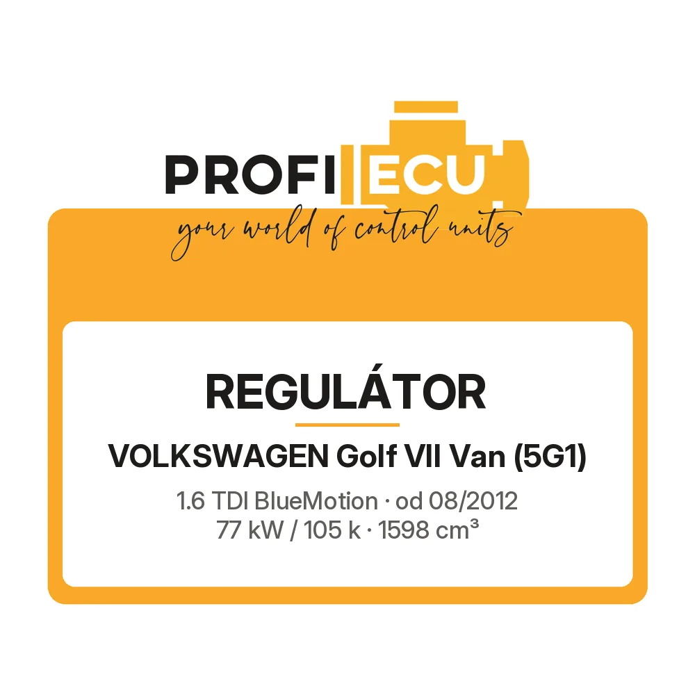 Etiketa ProfiECU: Regulátor pro Volkswagen Golf VII Van 1.6 TDI BlueMotion 77 kW