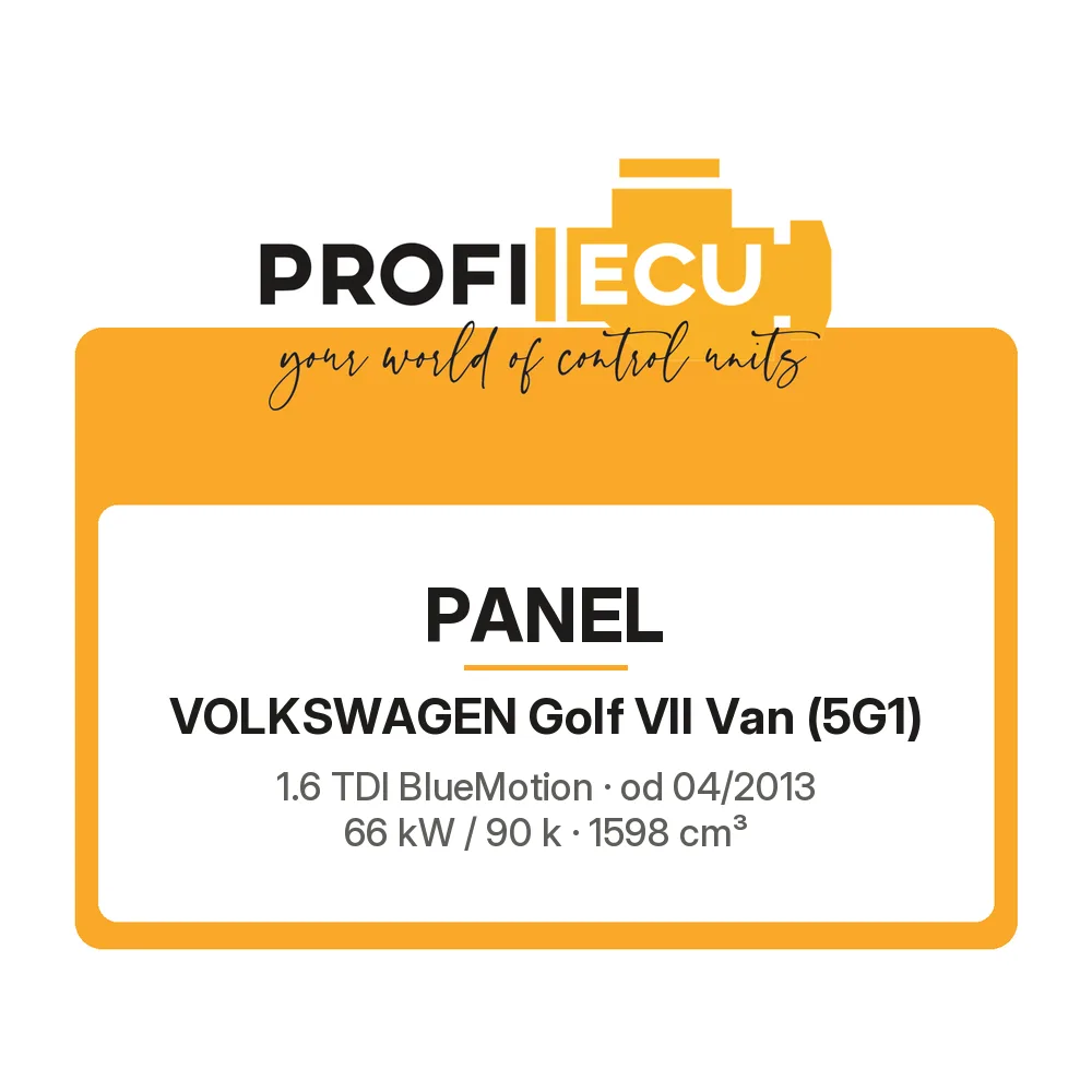 Etiketa ProfiECU: Panel pro Volkswagen Golf VII Van 1.6 TDI BlueMotion 66 kW