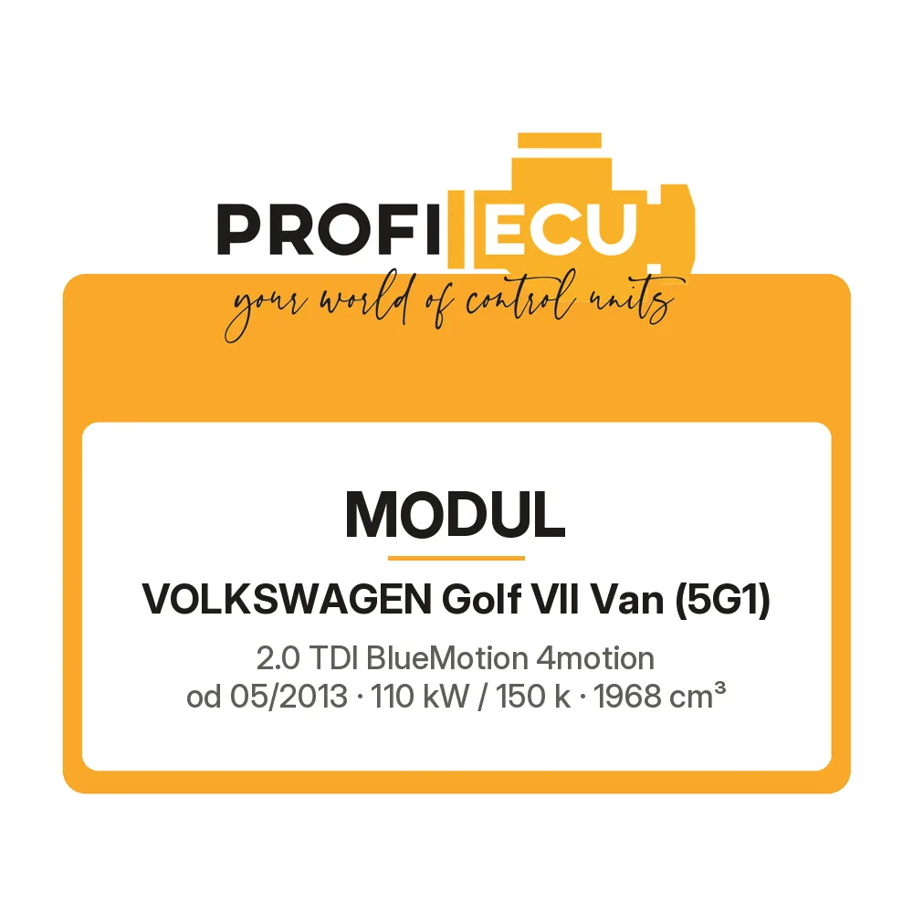Etiketa ProfiECU: Modul pro Volkswagen Golf VII Van 2.0 TDI BlueMotion 4motion 110 kW