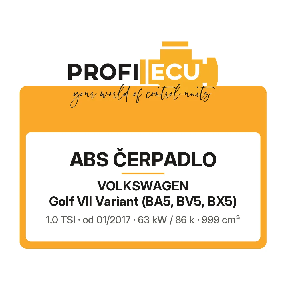 Etiketa ProfiECU: ABS čerpadlo pro Volkswagen Golf VII Variant 1.0 TSI 63 kW