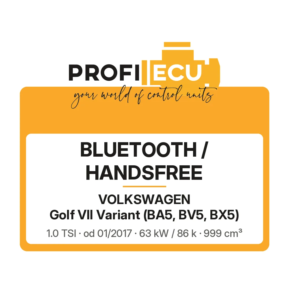 Etiketa ProfiECU: Bluetooth / Handsfree pro Volkswagen Golf VII Variant 1.0 TSI 63 kW