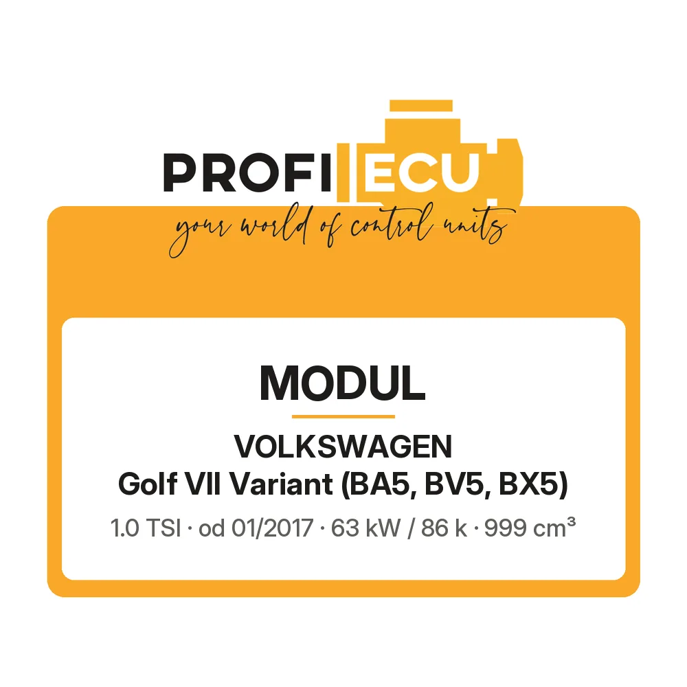 Etiketa ProfiECU: Modul pro Volkswagen Golf VII Variant 1.0 TSI 63 kW