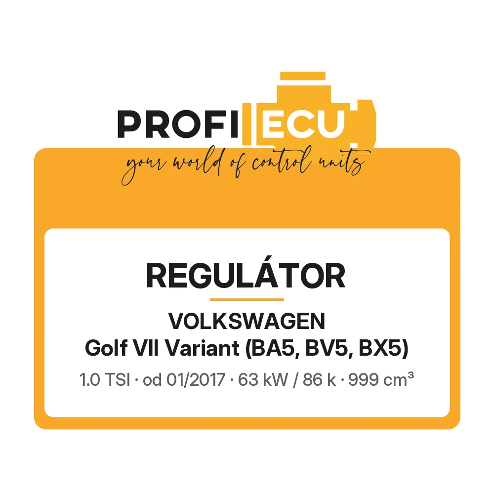 Etiketa ProfiECU: Regulátor pro Volkswagen Golf VII Variant 1.0 TSI 63 kW