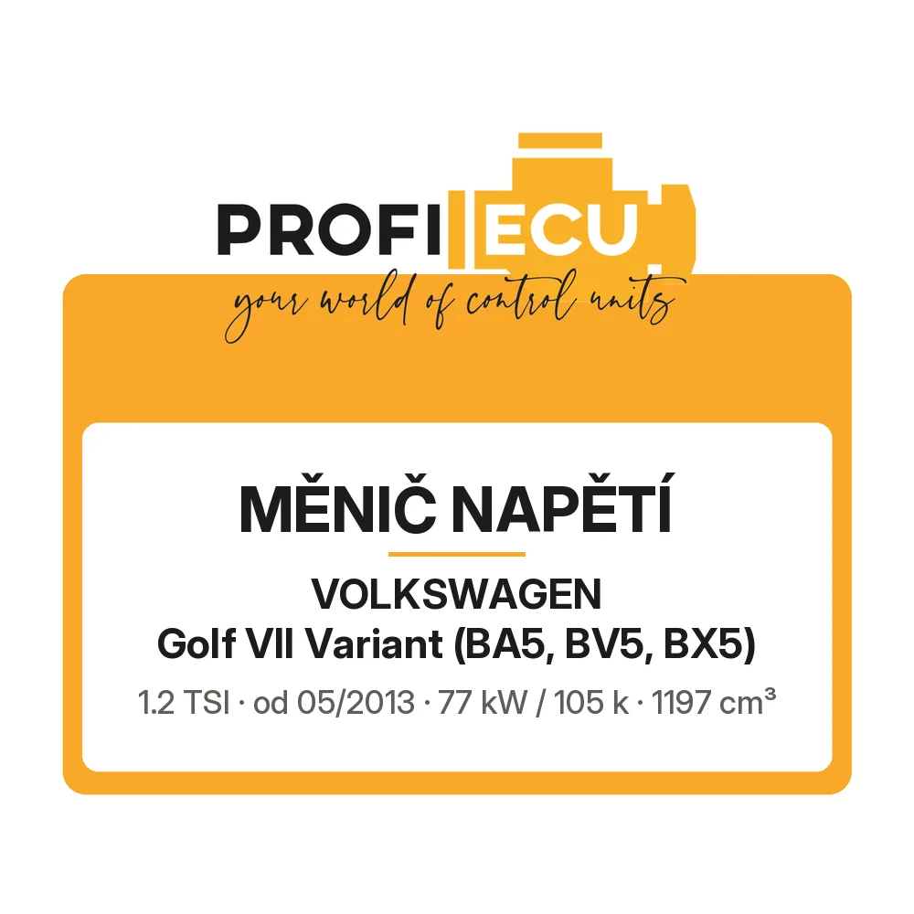 Etiketa ProfiECU: Měnič napětí pro Volkswagen Golf VII Variant 1.2 TSI 77 kW
