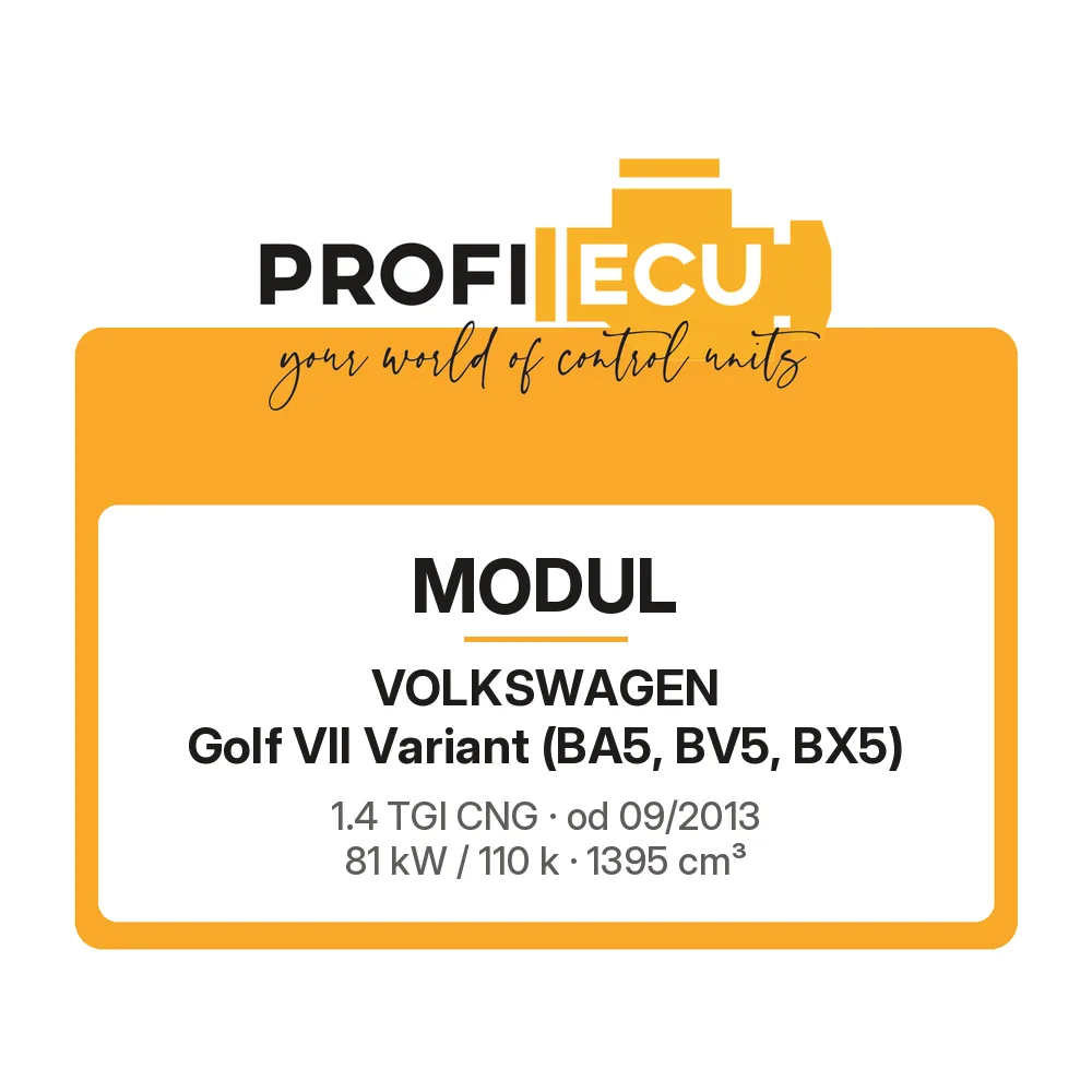 Etiketa ProfiECU: Modul pro Volkswagen Golf VII Variant 1.4 TGI CNG 81 kW