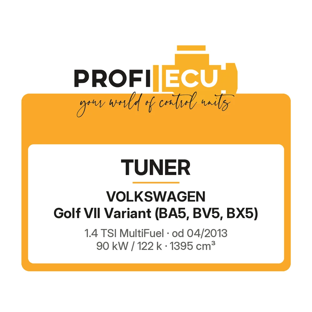 Etiketa ProfiECU: Tuner pro Volkswagen Golf VII Variant 1.4 TSI MultiFuel 90 kW