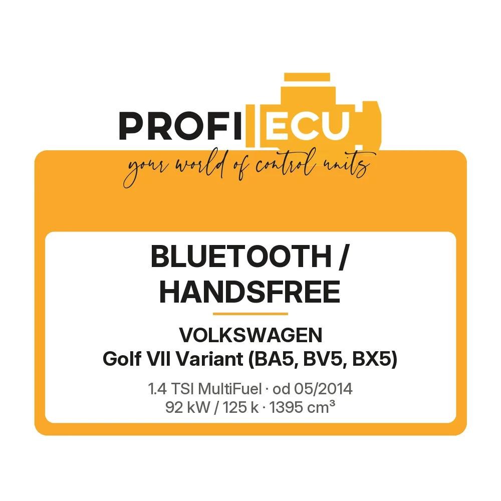 Etiketa ProfiECU: Bluetooth / Handsfree pro Volkswagen Golf VII Variant 1.4 TSI MultiFuel 92 kW