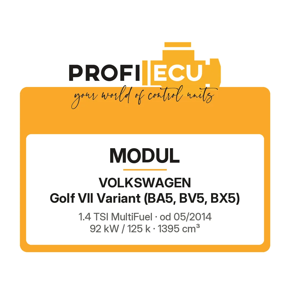 Etiketa ProfiECU: Modul pro Volkswagen Golf VII Variant 1.4 TSI MultiFuel 92 kW