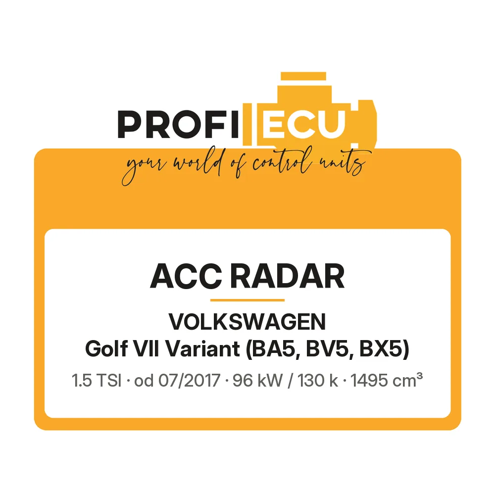 Etiketa ProfiECU: ACC Radar pro Volkswagen Golf VII Variant 1.5 TSI 96 kW