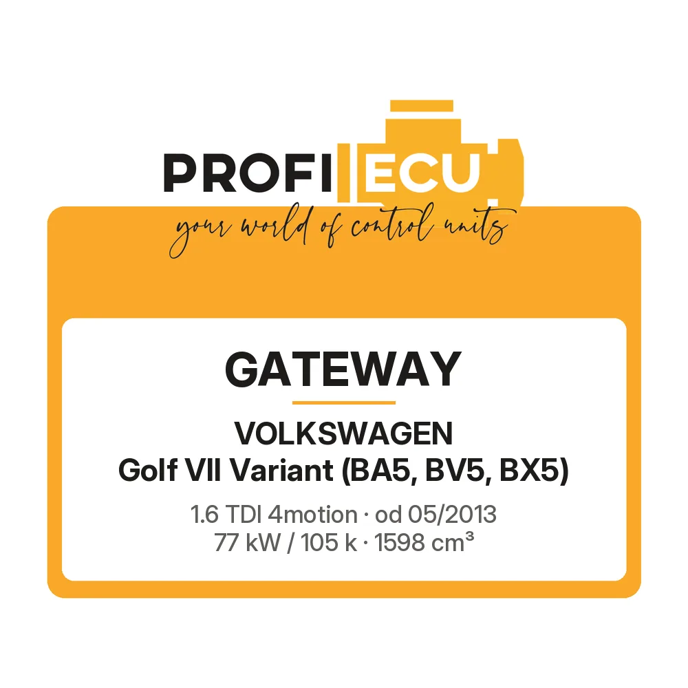 Etiketa ProfiECU: GATEWAY pro Volkswagen Golf VII Variant 1.6 TDI 4motion 77 kW