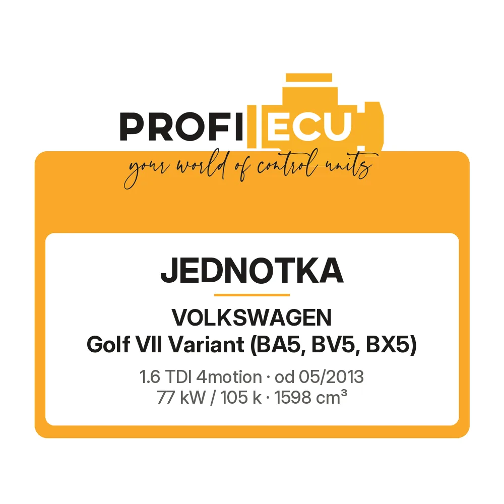 Etiketa ProfiECU: Jednotka pro Volkswagen Golf VII Variant 1.6 TDI 4motion 77 kW