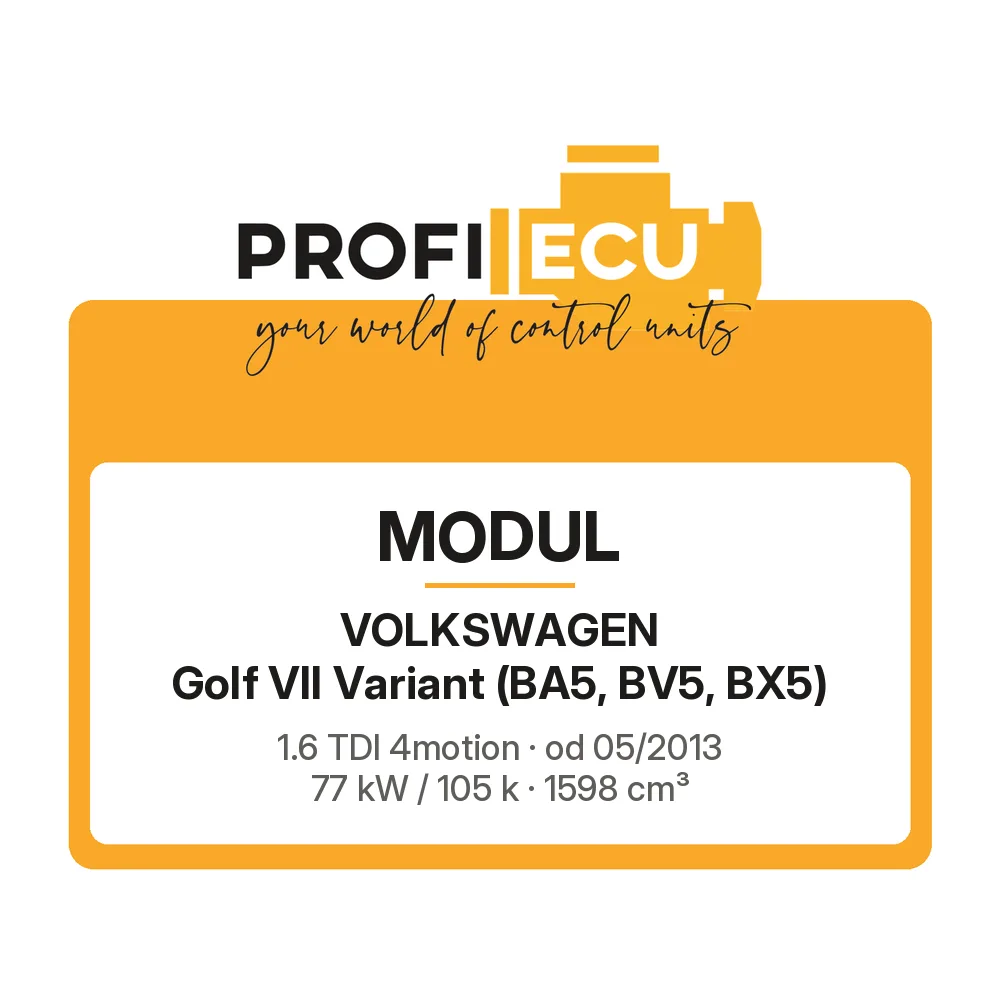 Etiketa ProfiECU: Modul pro Volkswagen Golf VII Variant 1.6 TDI 4motion 77 kW
