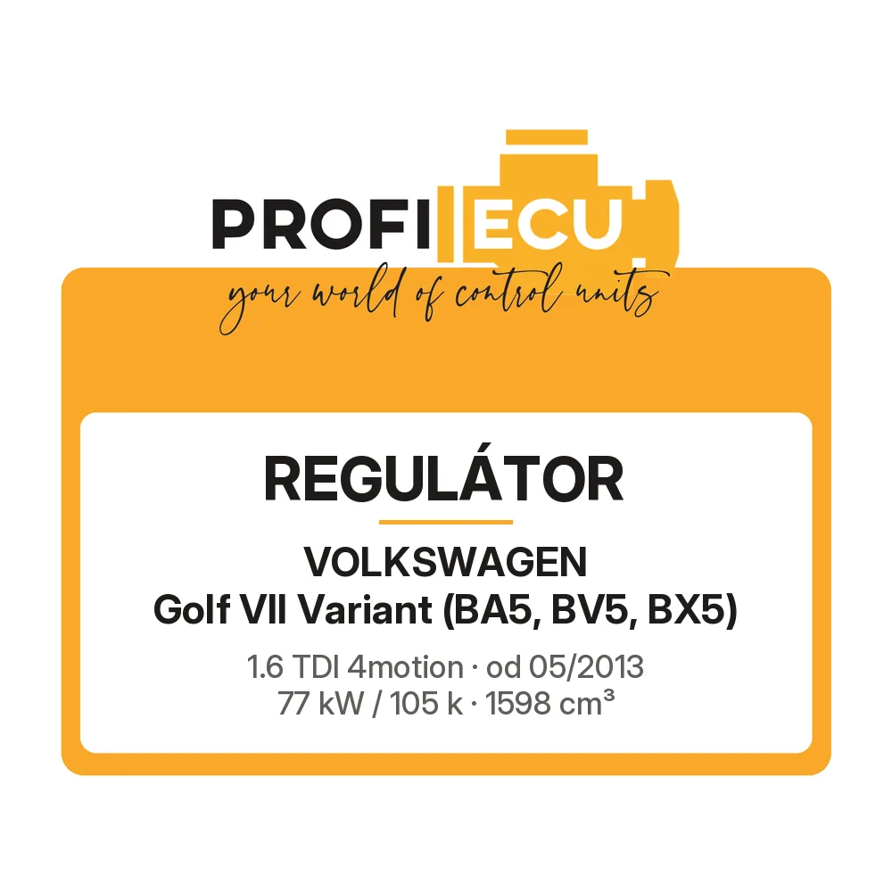 Etiketa ProfiECU: Regulátor pro Volkswagen Golf VII Variant 1.6 TDI 4motion 77 kW