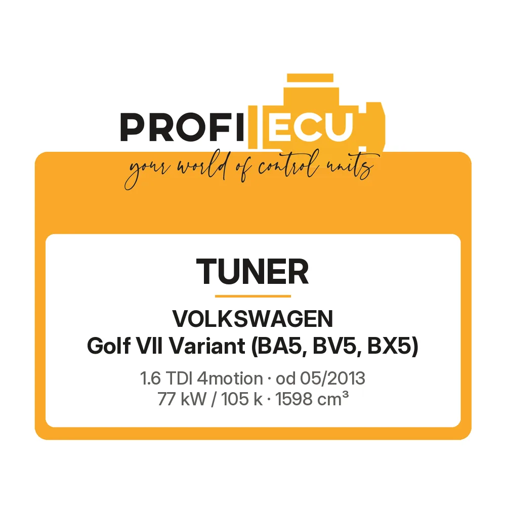 Etiketa ProfiECU: Tuner pro Volkswagen Golf VII Variant 1.6 TDI 4motion 77 kW
