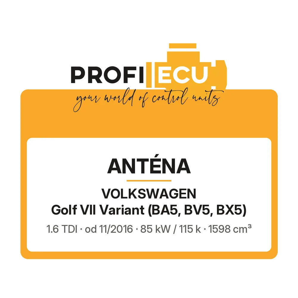 Etiketa ProfiECU: Anténa pro Volkswagen Golf VII Variant 1.6 TDI 85 kW